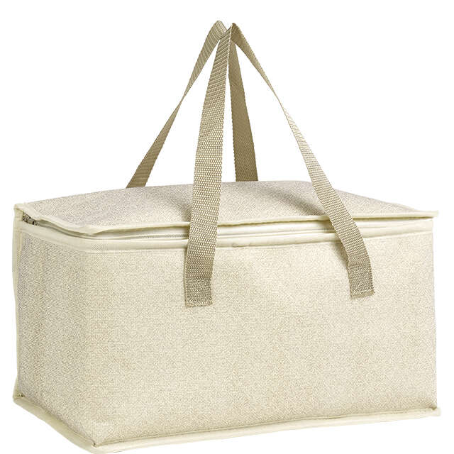 The lunch bag Glacière SAC LUNCH coloris beige avec sangle beige