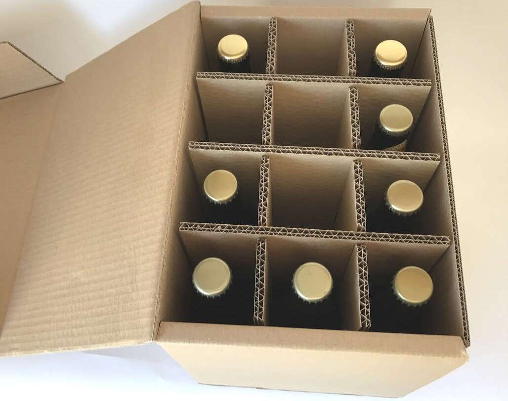 Caisse carton pour 12 bouteilles Long Neck 33cl - 280x185x250 mm